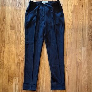 MaxMara sz 6 Dark Brown wool Tailored Pants side zip great pre owned condition